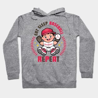 Eat sleep baseball repeat Hoodie